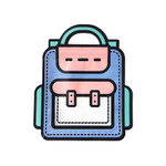 2Young Colorful School Backpack Handle Zipper Bag Set