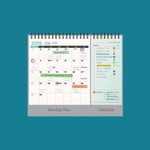 Front Monthly Scheduler - GMZ 2026 Check Dual Life Desk Calendar Scheduler