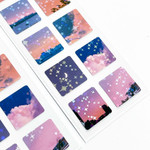 Square stickers - Mingkit Pink Cotton Squared Star Glitter Sticker