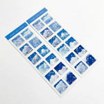 Mingkit White Cotton Squared Star Glitter Sticker