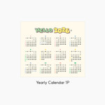 Yearly Calendar - Kakao Friends 2026 Shape Desk Calendar