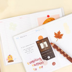 Grid & Lined Note - Kakao Friends Blue Choonsik Undated Weekly Planner