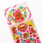 Cute design - pureureum design Flower Cupid Bear Glossy Sticker