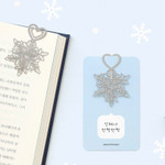 Subtle Shimmer - Bookfriends Silver Snowflake Steel Bookmark