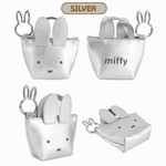 Silver - Miffy Face Mini Pouch With Bunny Carabiner