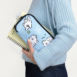 Rectangular Style Pen Pouch - Maltese Double Zipper Pencil Case Pouch