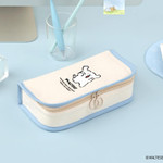 Double Zipper - Maltese Puppy Canvas Large Pencil Case