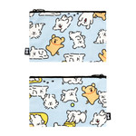Maltese Puppy Pattern Flat Zipper Pouch