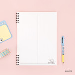 2-Divided Pages - Maltese Puppy B5 2-Section Divided Notebook