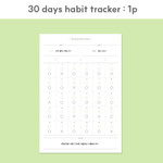 30-day habit tracker - Dash and Dot Lucky 1 Month Dateless Daily Study Planner