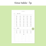 Time Table - Dash and Dot Lucky 1 Month Dateless Daily Study Planner