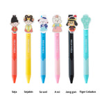 6 Option - Romane Hello Korea 3 Color Multi Gel Pen