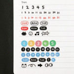 Sticker Size - ICONIC Doodle Kiss Cut Date Sticker Tape Roll