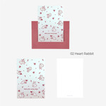 02 Heart Rabbit - Dailylike Shimmering Hologram Card And Envelope Set