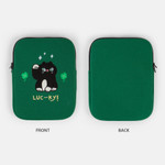 Green - All new frame Luc-ky Cat iPad Tablet & 13-inch Laptop Sleeve
