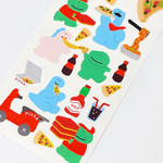 132 Pizza Dino - roomroom Cute Decorative Sticker 127-134