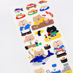 130 Sushi Bear - roomroom Cute Decorative Sticker 127-134