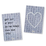 80gsm paper - sand cake Blue Knit Memo Pad