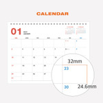 Front - Indigo 2026-2027 Gibon 18 Months Desk Calendar