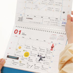 Double-Sided - Indigo 2026-2027 Gibon 18 Months Desk Calendar