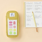 Oat Yellow - Antenna Shop Archive Clear Pocket Large Capacity Organizer Pen Pouch