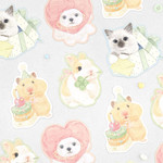 Dash and Dot Velvet Love Die-cut Animal Mini Card