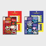 Pack of 6 Sheets - Wanna This Color Object Removable Decorative Sticker Pack