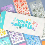 Wanna This Translucent Holographic Color Bubble Sticker Set