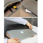 Detail of With Alice Think About Light Synthetic Leather 15" Laptop Sleeve
