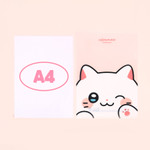 A4 Size - Meowman Cute Cat A4 Clear L-Type File Holder Project Sle