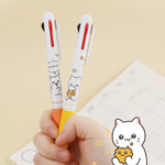 Rubber Grip - Meowman Cute Cat Multi-Color Ballpoint Pen and Mechanical Pencil Combo