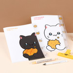 Meow Man Cute Cookie Cat 5-Pocket A4 Document Organizer