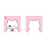 Pink Chunbae - Meow Man Cute Cat Mini Canvase Flat Zipper Pouch