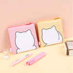 Cute Design - Meow Man Cute Cat Mini Canvase Flat Zipper Pouch
