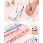 Usage example - Colorful pattern black ballpoint pen 0.38mm