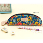Ardium Half moon zipper pencil case with flower pattern