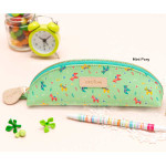 Ardium Half moon zipper pencil case with flower pattern