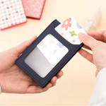 Ardium Colorful pattern bifold flat card case with neck strap