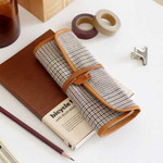 Indigo The Basic canvas roll check pattern pencil case ver.2