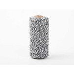 Dailylike Roll Twine cotton string - Dark gray with white stripe 236yd