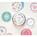 Nacoo Thanks circle sticker set with tin case