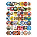 Pack of 48 stickers - Nacoo Vintage Circle Sticker Pack with Tin Case