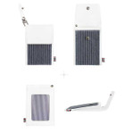 Indigo The basic M denim card case holder with neck strap