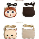 Jetoy Choo Choo cat petit flat card case with neck strap