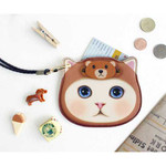 Jetoy Choo Choo cat petit flat card case with neck strap