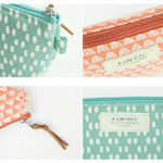 Livework A low hill basic pattern small zipper pouch