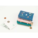 Livework Piyo cute pattern half zip around card wallet