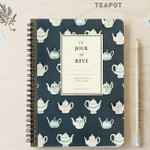 Teapot - Un jour de reve retro wirebound journal notebook