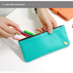 Aqua mint - Pony handmade flat pencil case A