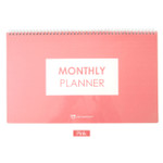 Pink - Wirebound simple monthly desk planner